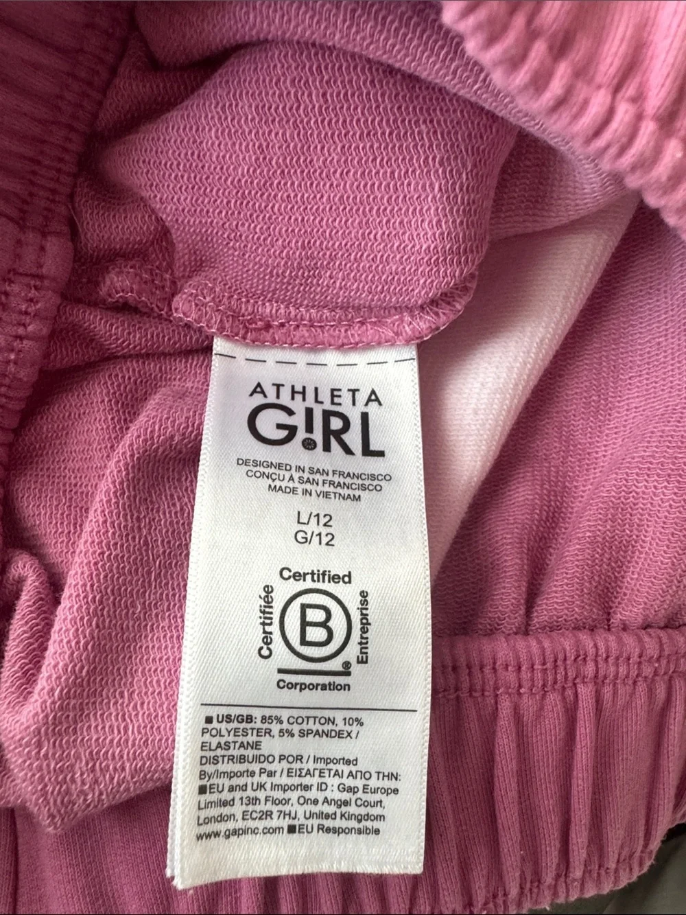 Athleta Girl Pink Ombre All Day Lounge Shorts size 12 Athleisure Athletic